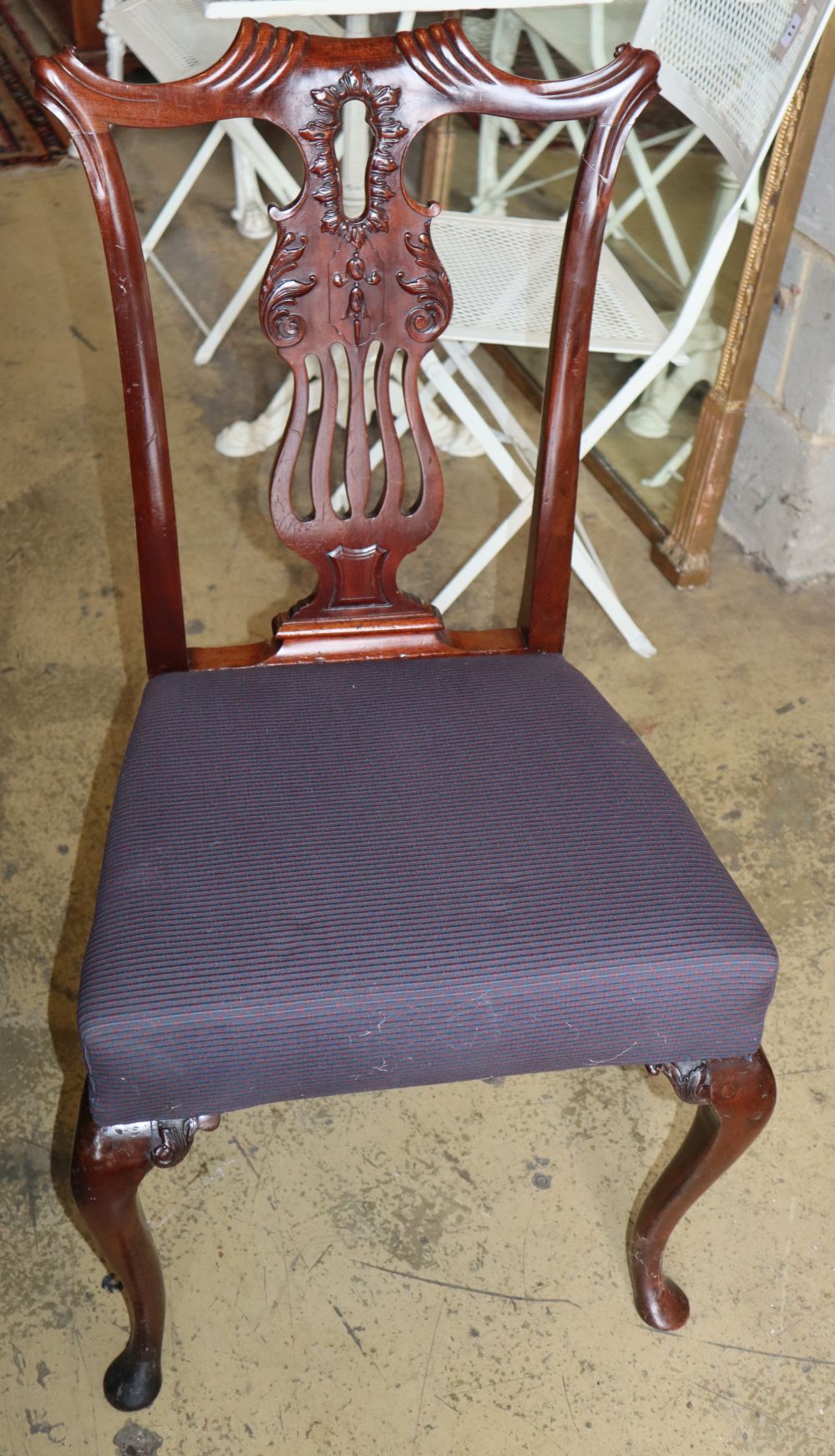 A set of nine George III design mahogany dining chairs